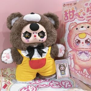 Baby Three 400% Sweet Heart Baby Secret Bear Liquid Gold Glitter Crying Eyes